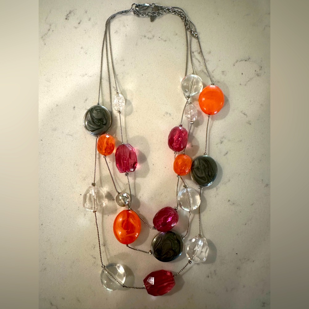 Chunky, layered beaded necklace